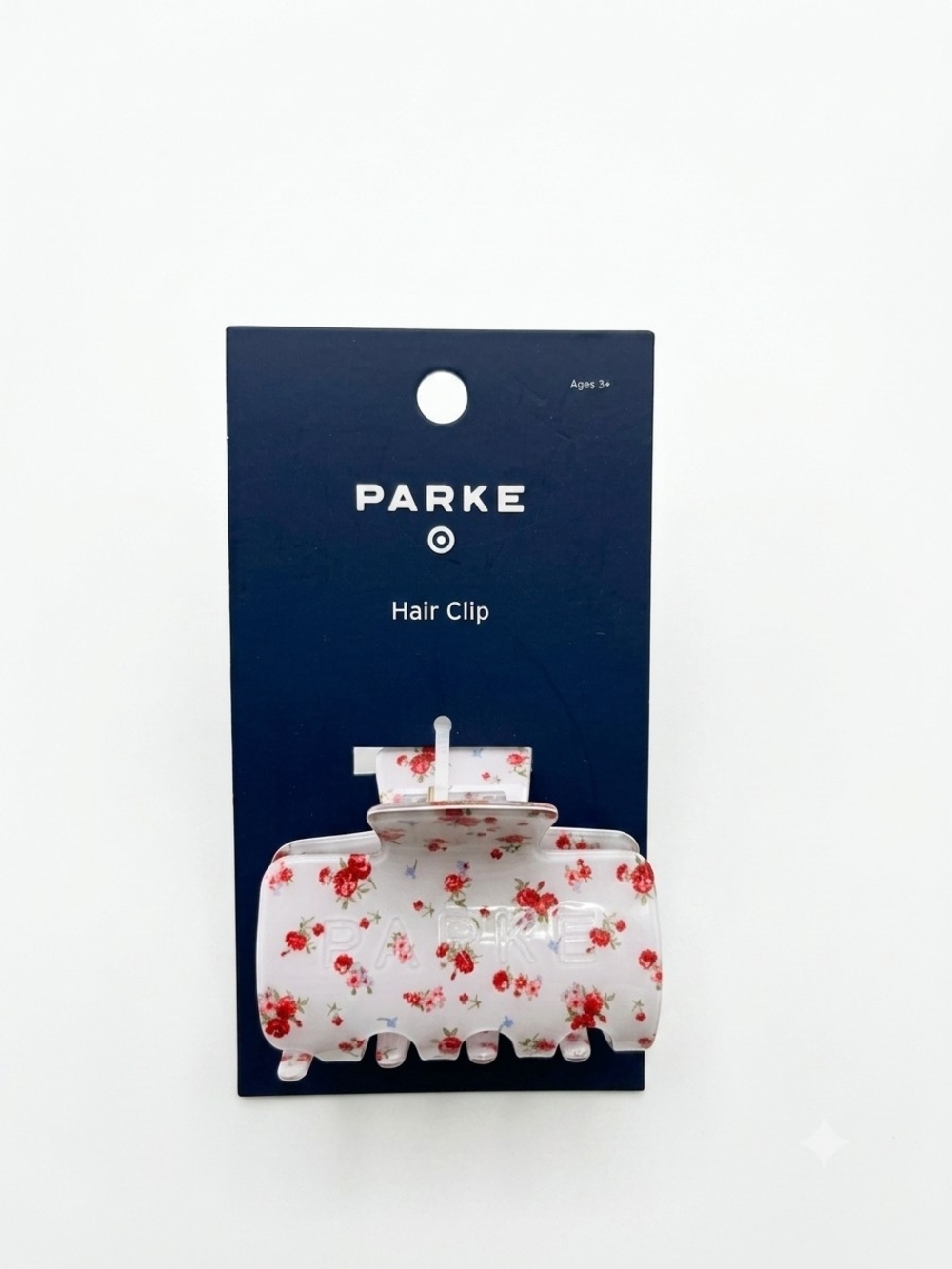 ✏️ NWT SOLD OUT  Target x PARKE Floral Hair Claw Clip Cream Red Rose Print